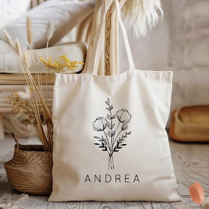 Brudtärna Rustik vildblomma brudtärna namn etike Tygkasse
