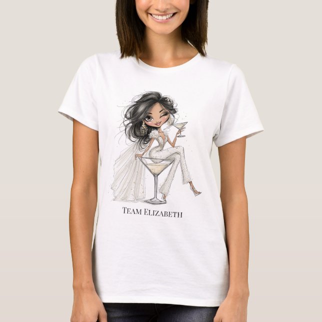 Brudtärna Sängvätarbalen Brudlag T Shirt (Framsida)