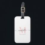 Brudtärna Senterparty Brud Namn Skrift Monogram Bagagebricka<br><div class="desc">Elegant Chic Bästa Brudtärna Någonsin Anpassat Namn Skrift present</div>