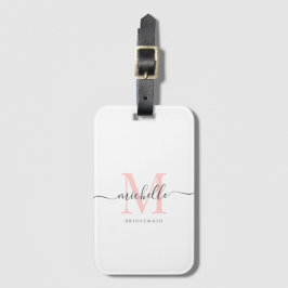 Brudtärna Senterparty Brud Namn Skrift Monogram Bagagebricka