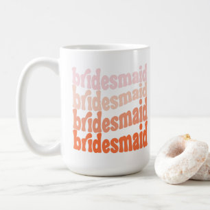 Brudtärna söt retro orange, personlig kaffemugg