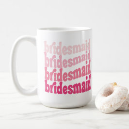 Brudtärna söt retro rosa, personlig med namn kaffemugg