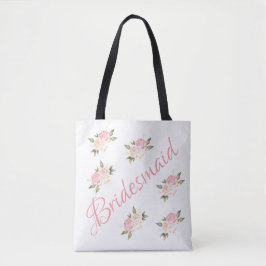 Brudtärna Söt Rosa Blommig Skrift Tygkasse