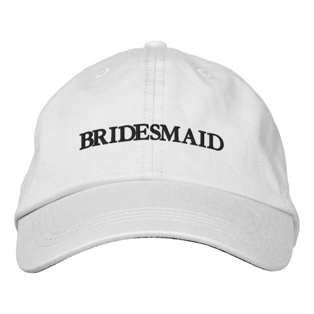 brudtärna svart och vit elegant chic broderad keps (Framsida)