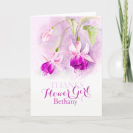 Brudtärna tackkort med fuchsia blomma