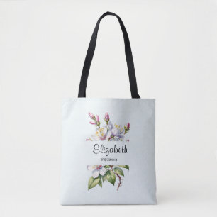 Brudtärna Totebag med Diskret Blommig Design Tygkasse