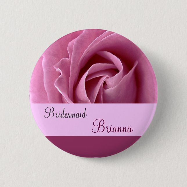 BRUDTÄRNAN knäppas med rosa ros Knapp (Framsida)