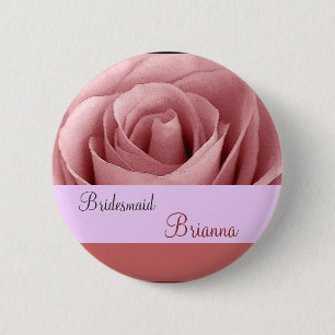 BRUDTÄRNAN knäppas med rosa ros Knapp