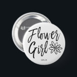 Brudtärnan | skrivar stilpersonligt bröllp knapp<br><div class="desc">Gör din brudtärnakänselförnimmelse den extra sakkunniga med denna beställnings- kända brudtärna att knäppas.

Den presenterar ord "brudtärna" i en elegant skrivar stiltext. Under detta är en fläck för henne som är känd,  eller initialer.</div>