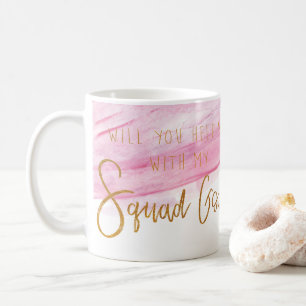 BRUDTÄRNASQUADMÅL - MJUK ROSA VATTENFÄRG KAFFEMUGG