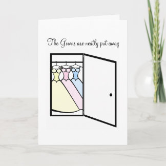 Brudtärnatack - garderob av kappor tack kort