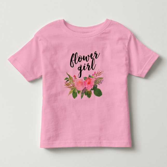 brudtärnavattenfärgblommigt tee shirt (Framsida)