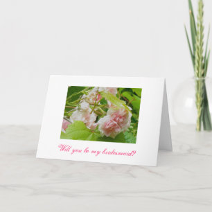 Brudtärningsförfrågningskort med rosa rosor inbjudan