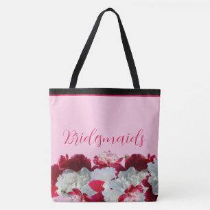 Brudtärnor Blommiga Pioner multi Print Tote Bag Tygkasse