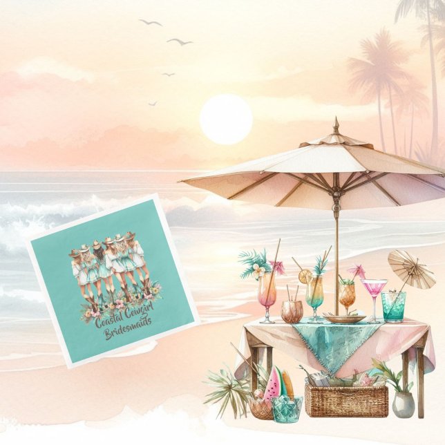 Brudtärnor i Coastal Cowgirl-stil Pappersservett (Skapare uppladdad)
