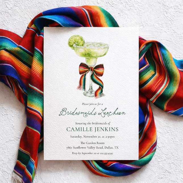 Brudtärnor Lunchen Inbjudan (Colorful Fiesta Bridesmaids Luncheon Invitation)