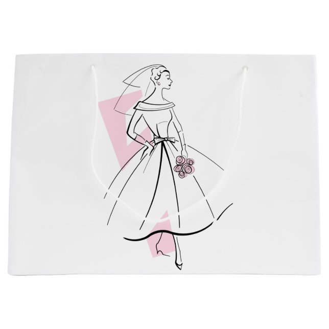 Brudtidsmode Rosa presentbag stor (Framsidan)