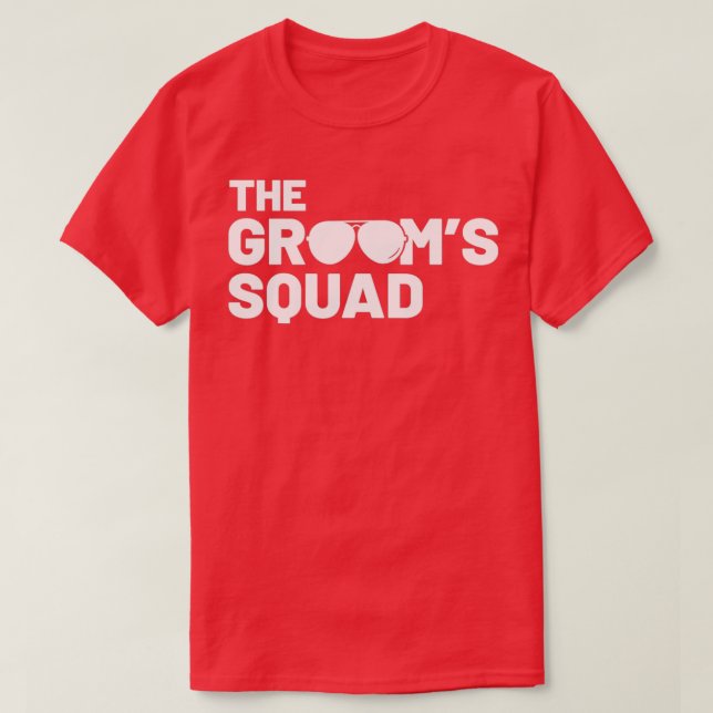 Brudtjänare Brudgum Squat Män Bröllopsfirande Till T Shirt (Design framsida)