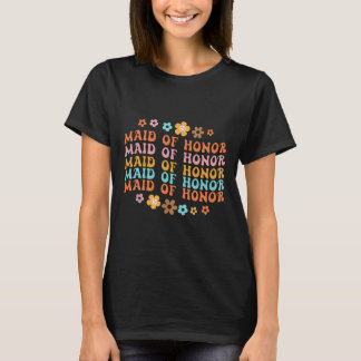 Brudtjänare Retro Groovy Bröllop Brudtjänst Brudtä T Shirt