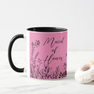 Brudtjänare Rosa Vilda Blomma Klotter  Mugg