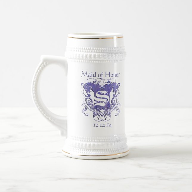 Brudtjänarinnestein Bröllop Vintage Lejon Sejdel (Vänster)