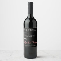 Brudtjänst Annonsering Etikett för Vin