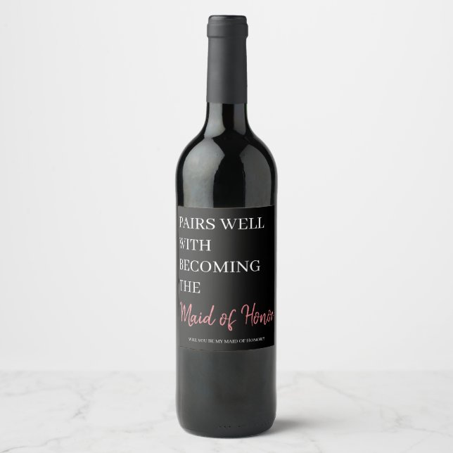Brudtjänst Annonsering Etikett för Vin (Framsida)