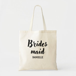 Brudtjänst Black Script Personlig namn shoppingväs Tygkasse