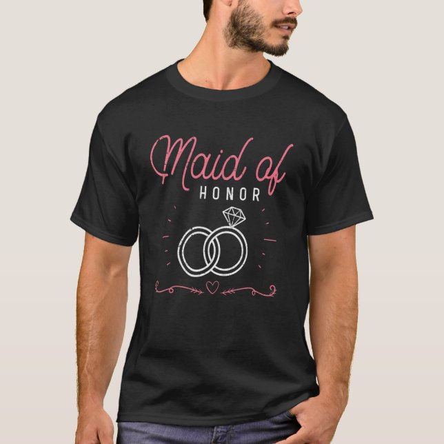 Brudtjänst Bröllop Bröllopsfest Bröllop Kvinnor T Shirt (Framsida)