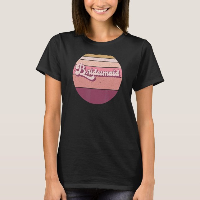 Brudtjänst Bröllop Möhippa Retro Vintage S T Shirt (Framsida)