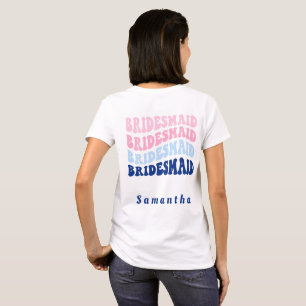 Brudtjänst Bröllopsfest Strand Bakre Design T Shirt