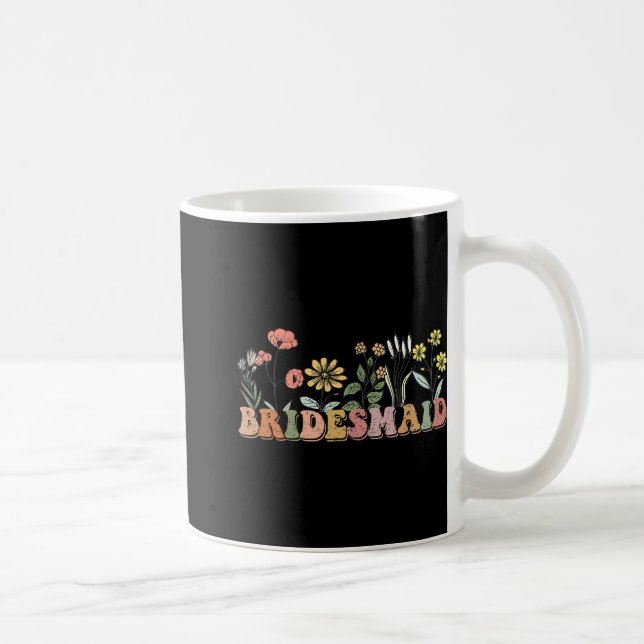Brudtjänst Brud Jag Gör Besättning Vildblommor Bac Kaffemugg (Höger)