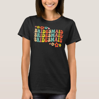 Brudtjänst Brud Sällskap Bröllopsfest Groovy Sängk T Shirt