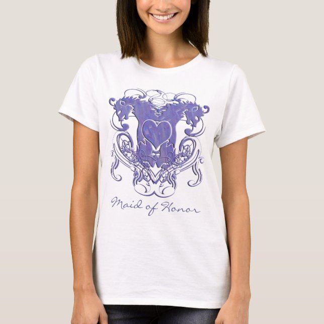 Brudtjänst Brudar Vintage Lejon Renässans Bröllop Tee (Framsida)