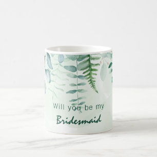Brudtjänst brudnäbb eukalyptus grönska kaffemugg