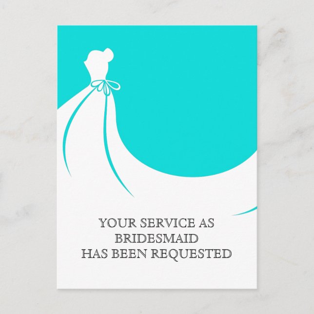 Brudtjänst eller brudtärna postkort inbjudan vykort (Framsida)