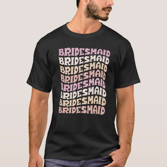 Brudtjänst I Do Crew Retro Syster Bröllopsfest  T Shirt (Framsida)