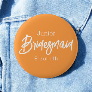 Brudtjänst Junior Orange Vit Bröllloppsknapp Knapp