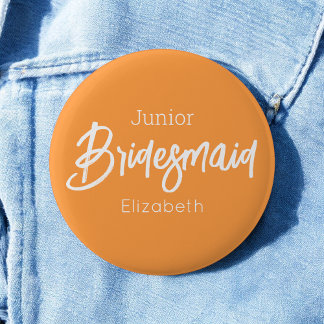 Brudtjänst Junior Orange Vit Bröllloppsknapp Knapp