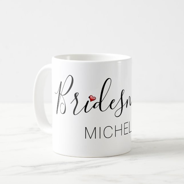 Brudtjänst med namn kaffemugg (Framsida vänster)