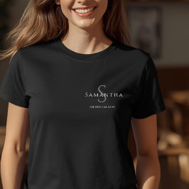 Brudtjänst Minimalist Namn och Initialer T Shirt