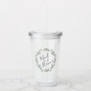Brudtjänst Sage Greenery Krans Bröllop Take Away Mugg