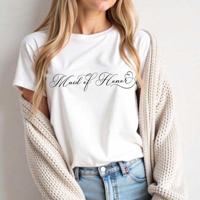 Brudtjänst-Shirt – Elegant Bröllopsparty T-shirt (Maid of Honor Tee)