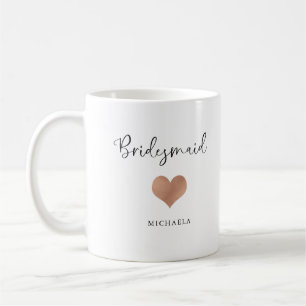 Brudtjänst Trendig handskrift och hjärta Kaffemugg