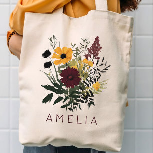 Brudtjänst Vilda blommor Mamma Mors dag Anpassad Tygkasse