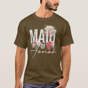 Brudtjänstblommor Bröllopsdusch Blomster Brud P T Shirt