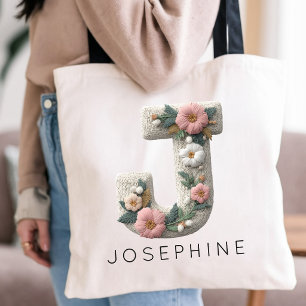 Brudtjänsteflicka Anpassat Namn Blommig Broderie Tygkasse
