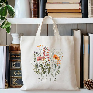 Brudtjänsteflicka Skräddarsydda vilda blommor Mo Tygkasse