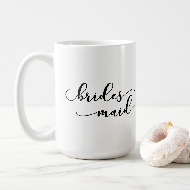 Brudtjänstfavor, svart modern typsnitts typografi kaffemugg (Med munk)