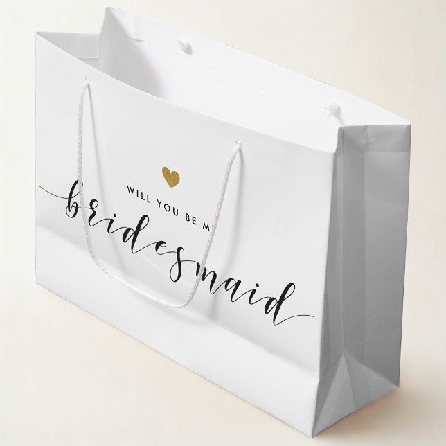 Brudtjänstgåva presentpåse med guldhjärta (Skapare uppladdad)